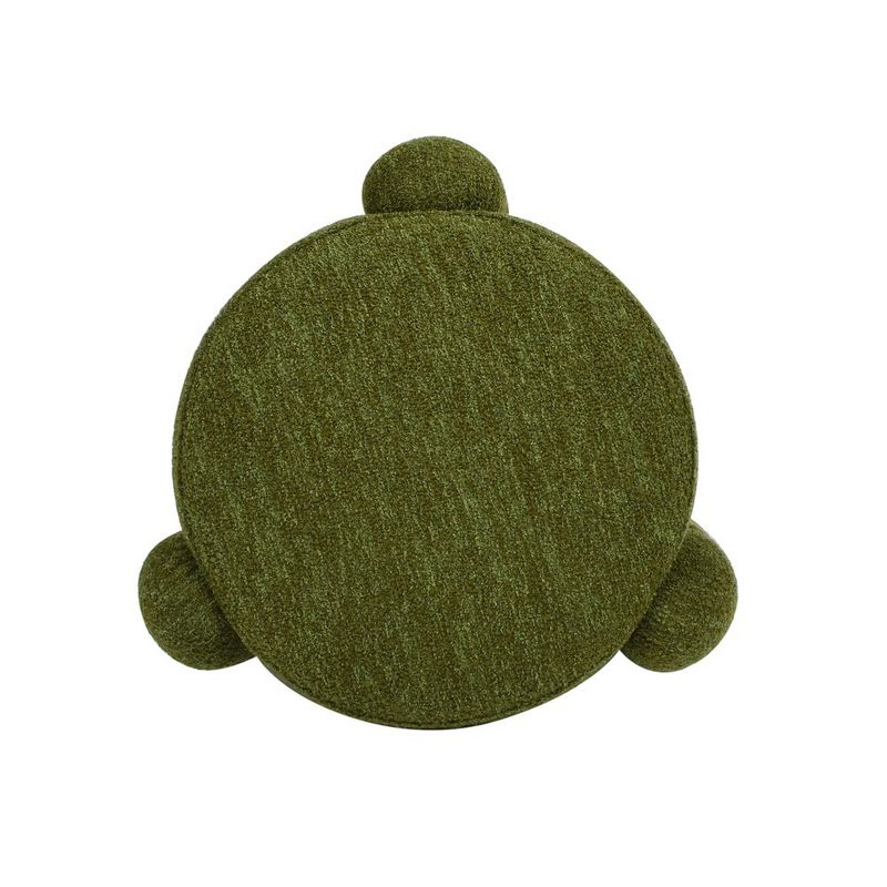 Jennifer Taylor Home Hugo 20.5" Round Fully Upholstered Ottoman, Moss Green Boucle