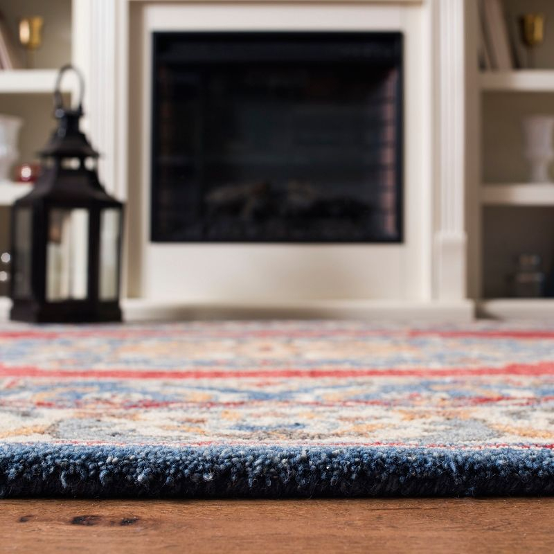 Antiquity AT505 Hand Tufted Area Rug - Blue/Red - 4'x6' - Safavieh.