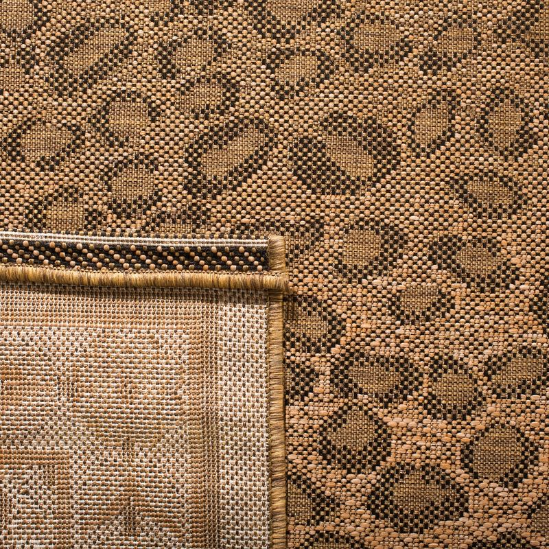 Courtyard CY6100 Power Loomed Indoor/Outdoor Area Rug - Natural/Gold - 4'x4' - Safavieh.