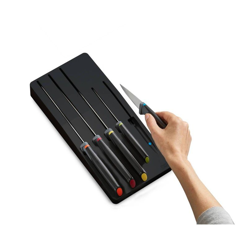 Joseph Joseph Elevate Knives Store 5pc Knife Set: Stainless Steel Kitchen Cutlery, Forged Blades, Hand Wash, Multicolor