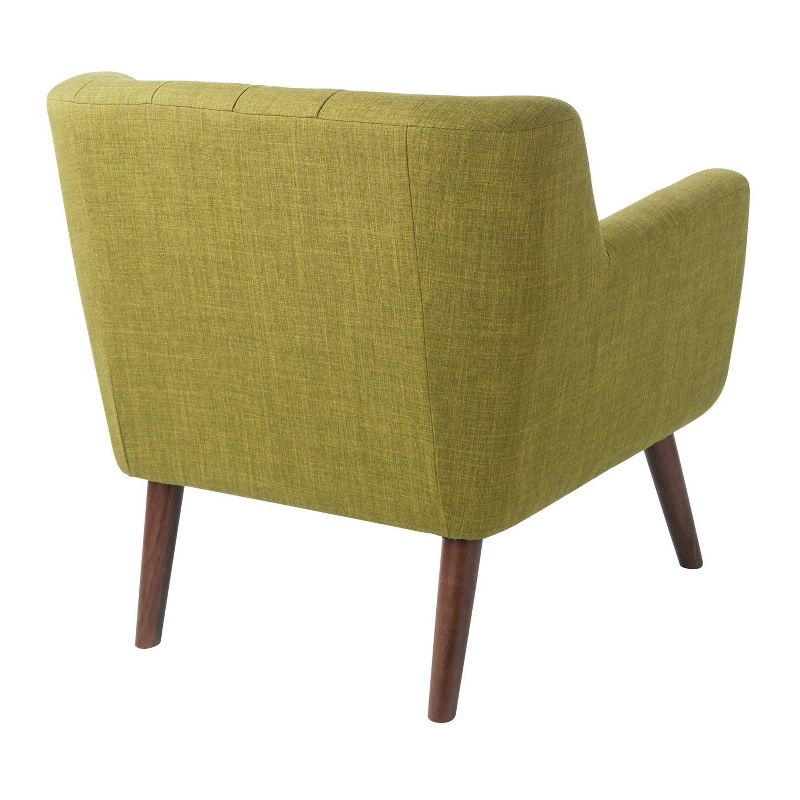 Mill Lane Chair with Coffee Legs Green - OSP Home Furnishings: Upholstered Polyester, Mid-Century Modern