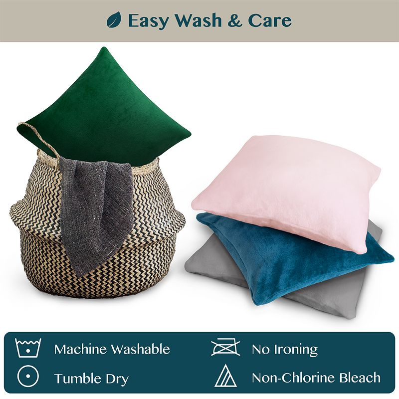 PAVILIA Set of 2 Throw Pillow Covers, Decorative Velvet Square Cushion Cases for Bed Sofa Couch Bedroom Living Room, Red/20 x 20