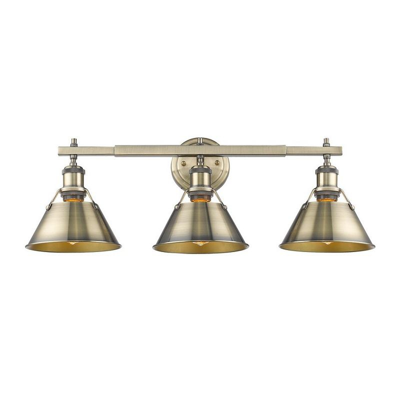 Golden Lighting Orwell 3-Light Vanity Light in Matte Black with Opal Glass