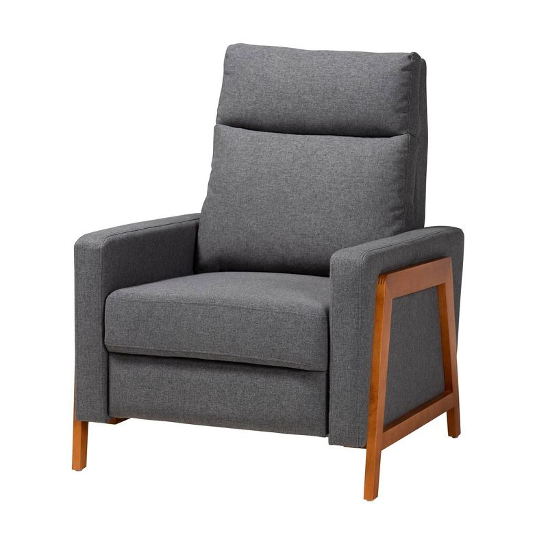 Halstein Mid Century Modern Fabric Upholstered Lounge Chair Gray - Baxton Studio