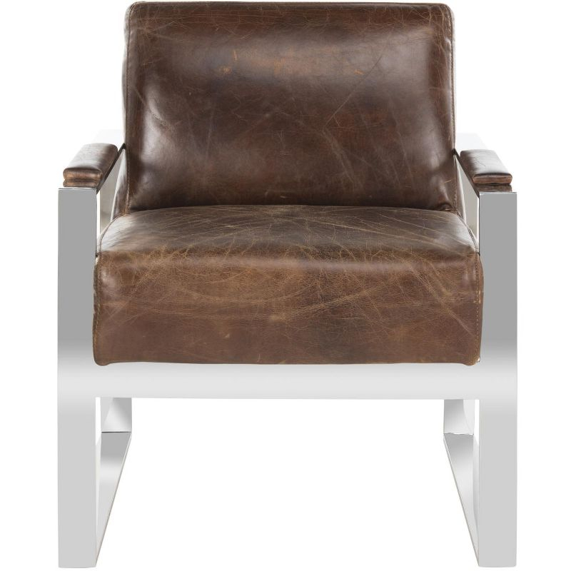 Parkgate Occassional Chair - KNT5010A - Brown/Silver - Safavieh Couture