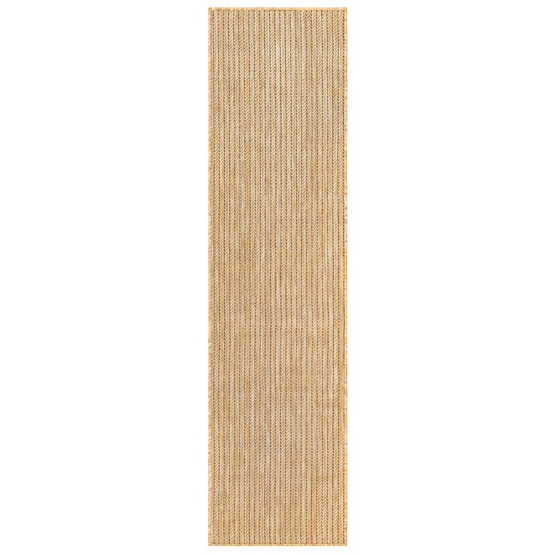 Liora Manne Carmel Texture Stripe Indoor/Outdoor Rug Sand 1'11" x 4'11"