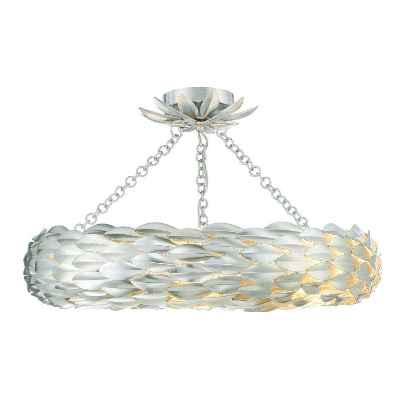 Crystorama Lighting Broche 6 - Light Flush Mount in  Antique Silver