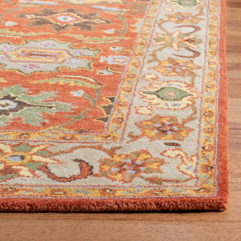 Heritage HG734 Handmade Area Rug - 7'6"x9'6" - Rust/Beige - Safavieh