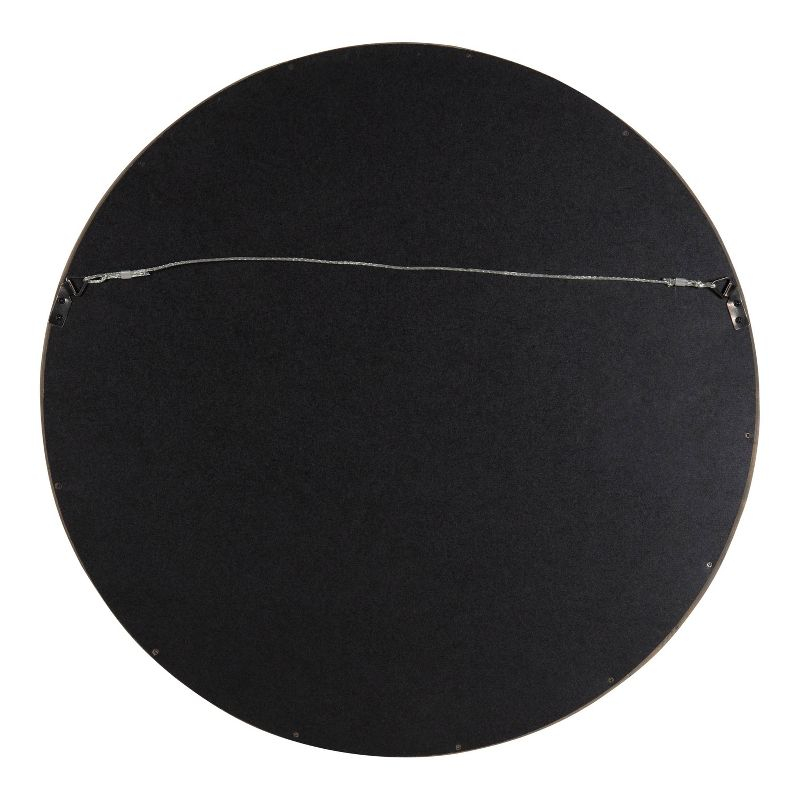 22" Hutton Round Wall Mirror Gray - Kate & Laurel All Things Decor: Wood Frame, Wall Mount, Modern Decor