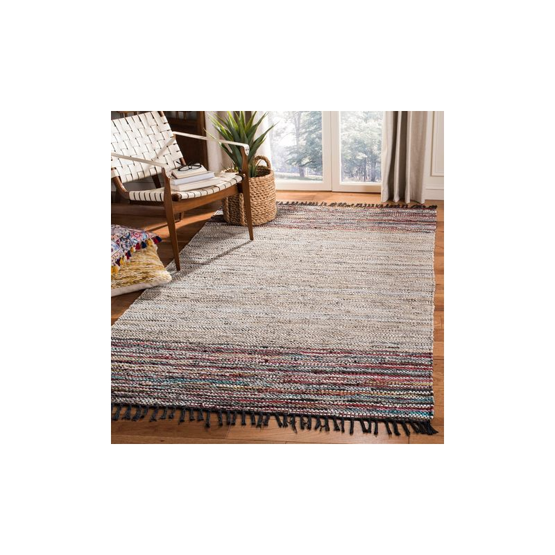 Vintage Leather VTL202 Hand Woven Indoor Area Rug - Beige/Multi - 8'x10' - Safavieh