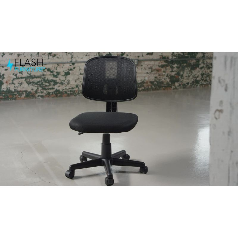 Flash Furniture Flash Fundamentals Mid-Back Gray Mesh Swivel Task Office Chair with Pivot Back