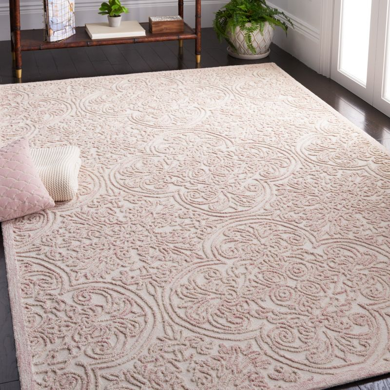 Martha Stewart Trace - MSR3511 - Indoor Hand Tufted Area Rugs - Ivory/Pink - 6'x9'