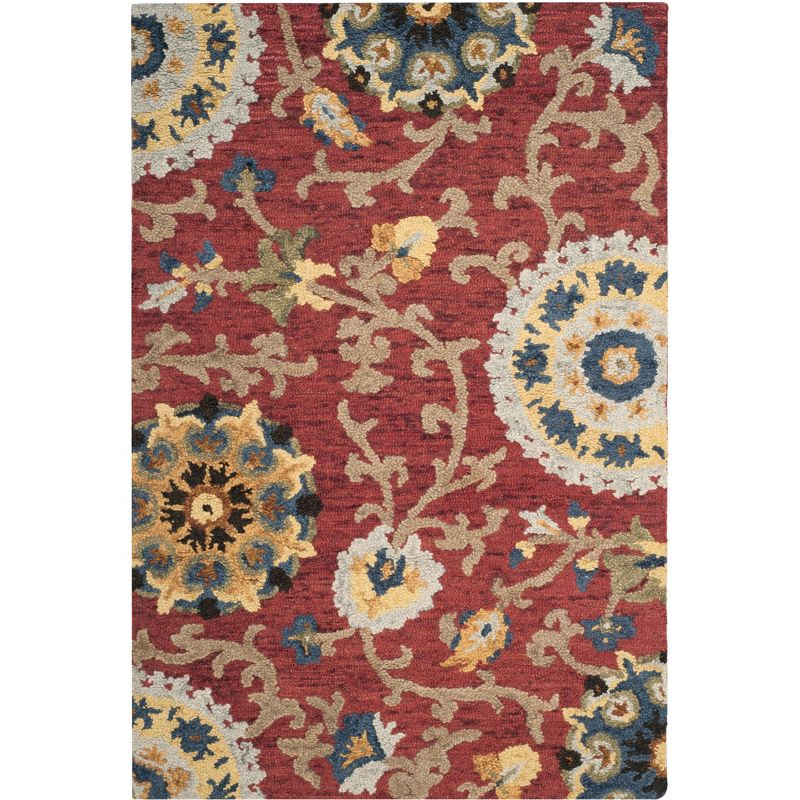 Blossom BLM401 Hand Tufted Area Rug - Red/Multi - 4'x6' - Safavieh.