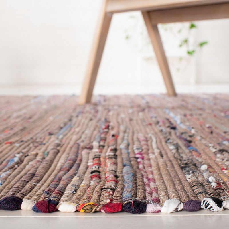 Rag Rug RAR121 Hand Woven Indoor Area Rug - 6'x6' - Rust/Multi - Safavieh