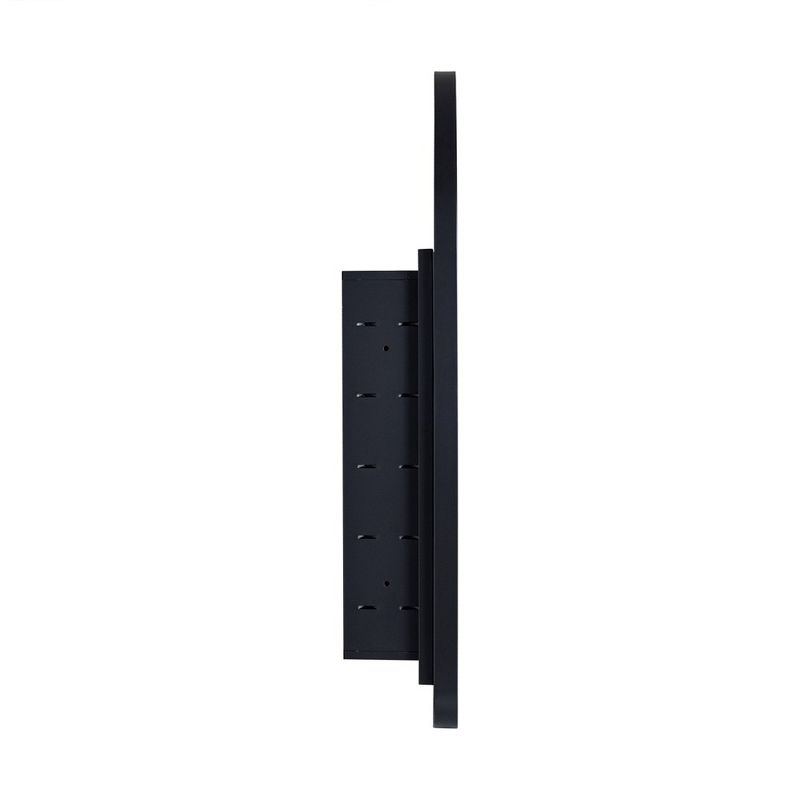 TEHOME 20 in. W x 30 in. H Arched Metal Framed Recessed Medicine Cabinet with Mirror and Shelves for bathroom in Black