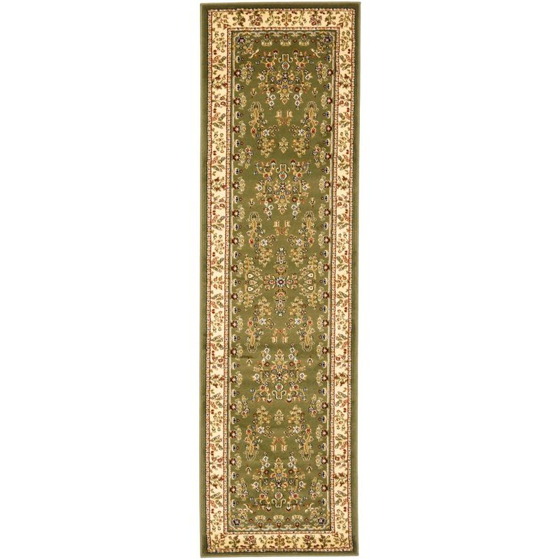 Lyndhurst Sarouk LNH331 Power Loomed Indoor Runner Rug - Sage/Ivory - 2'3"x8' - Safavieh