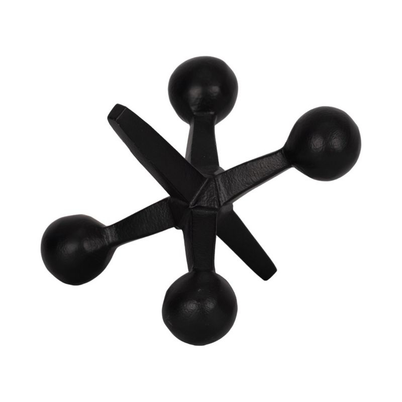 Sagebrook Home Creative Metal Jacks Sculpture for Room, Bedroom or Office Decor, Aluminum, Black 7 L x 5 W x 5 H Inches