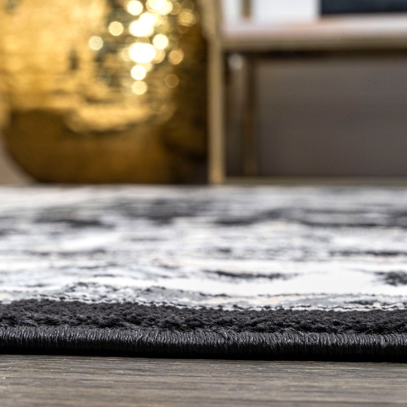 5'x 8' Cherie French Cottage Area Rug, Black/Cream - JONATHAN Y