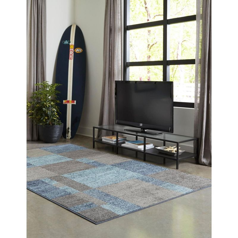 Unique Loom Autumn Collection Area Rug - Providence (9'  x 12' Rectangle Blue Gray/Light Brown)