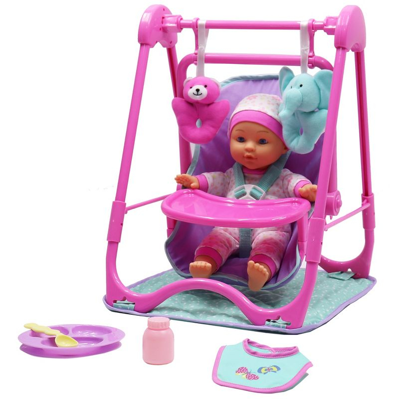 Dream Collection: 12 " Baby Doll 4-In-1 High Chair Play Set -Ages 2+