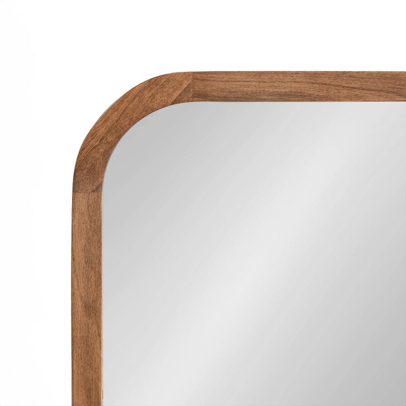 Kate & Laurel All Things Decor 24"x36" Hutton Wood Framed Radius Rectangle Mirror Rustic Brown