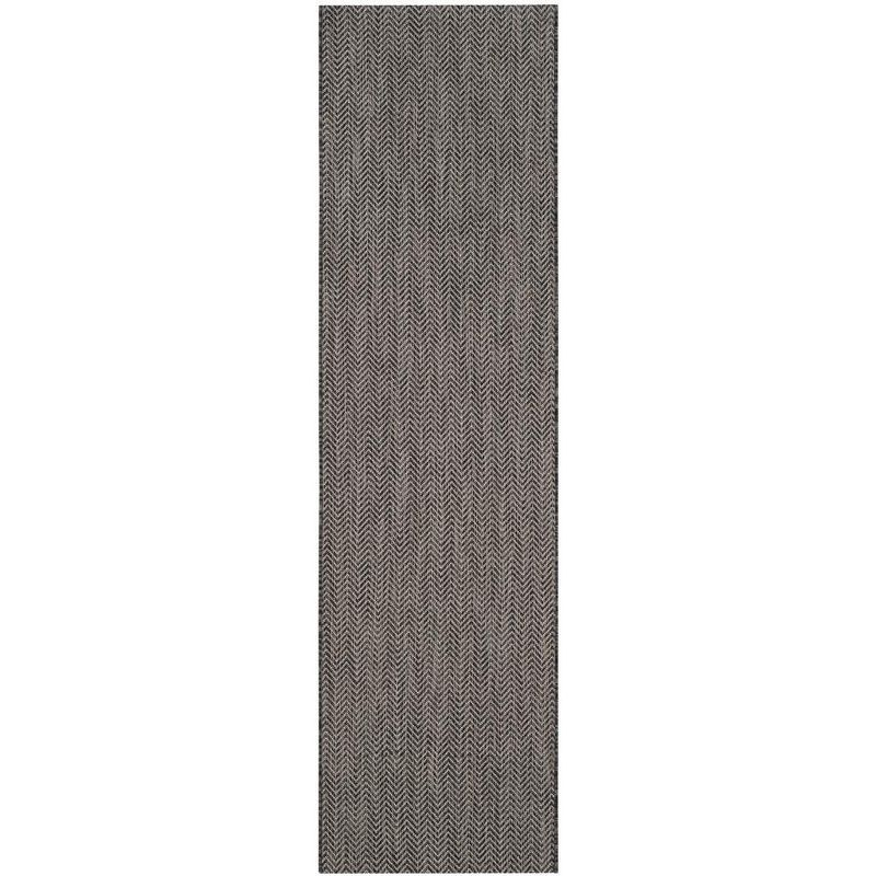 Courtyard CY8022 Power Loomed Indoor and Outdoor Runner Rug - Black/Beige - 2'3"x12' - Safavieh