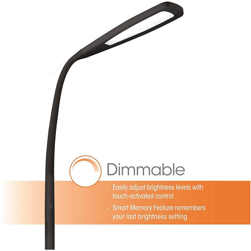 Ott-Lite OttLite Felix Adjustable Height LED Gooseneck Task Floor Lamp in Black