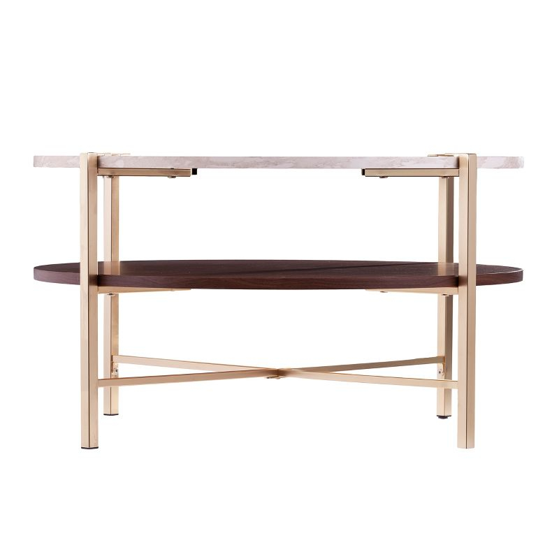 Ardmillan Round Faux Marble Cocktail Table - CK1004990 - Brass - SEI