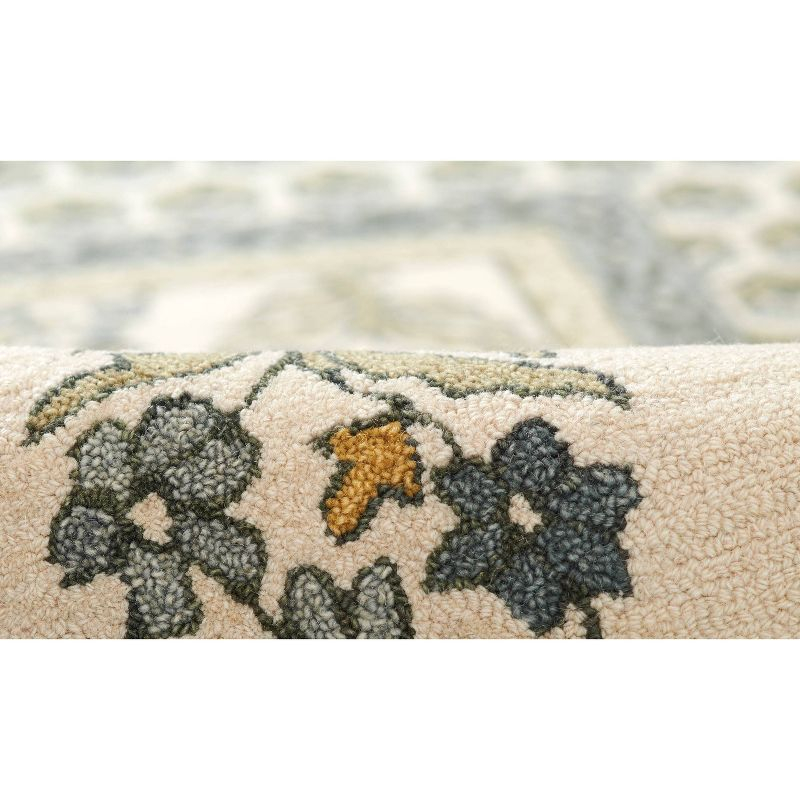 Momeni 3'6"x5'6" Cotswold Bourton Floral Handtufted Area Rug Green: Wool, Medium Pile, Botanical Pattern, Indoor Use