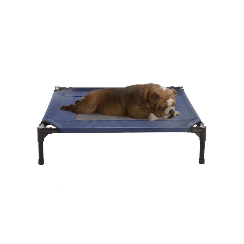 Pet Adobe Portable Raised Cot Style Pet Bed - Navy Blue