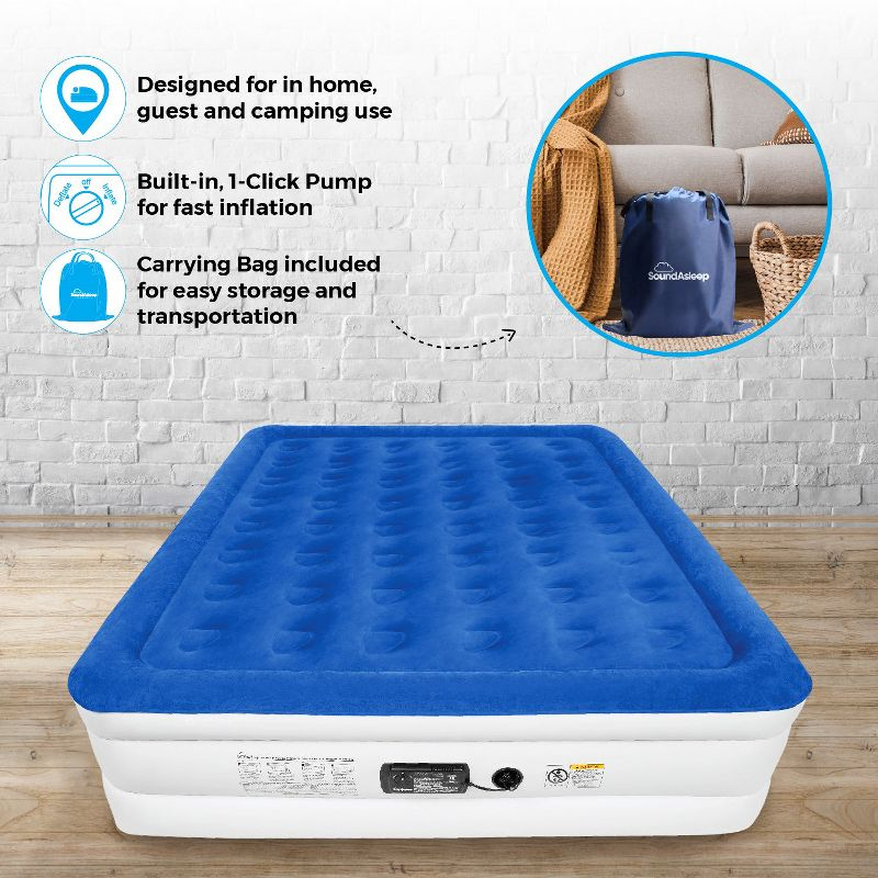 SoundAsleep Dream Series Air Mattress with ComfortCoil Technology & Internal High Capacity Pump -  King - Blue
