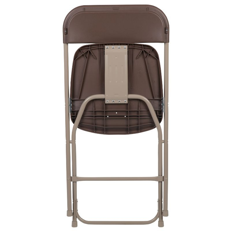 Flash Furniture Hercules Series Plastic Folding Chair Brown - 2 Pack 650LB Weight Capacity Comfortable Event Chair-Lightweight Folding Chair