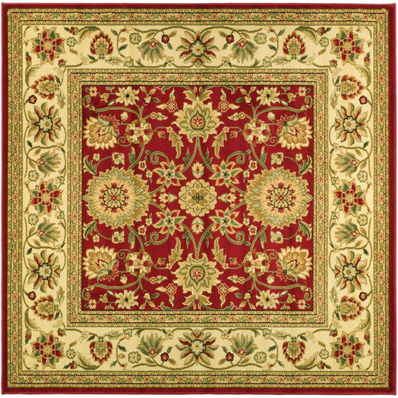 Lyndhurst LNH212 Power Loomed Area Rug - Red/Ivory - 8'x8' - Safavieh