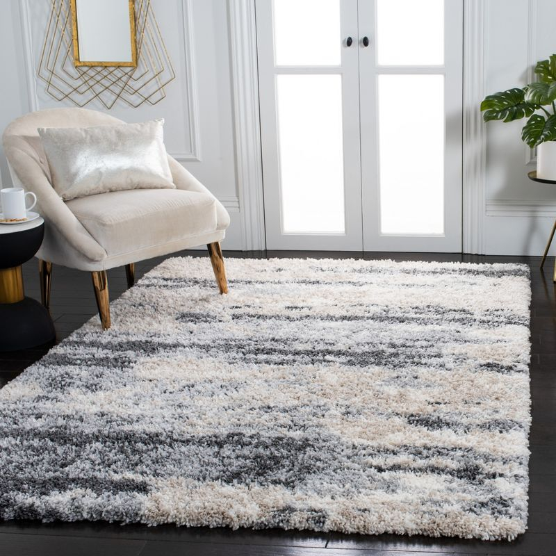 Fontana Shag FNT853 Power Loomed Accent Rug - Grey/Ivory - 3'x5' - Safavieh.