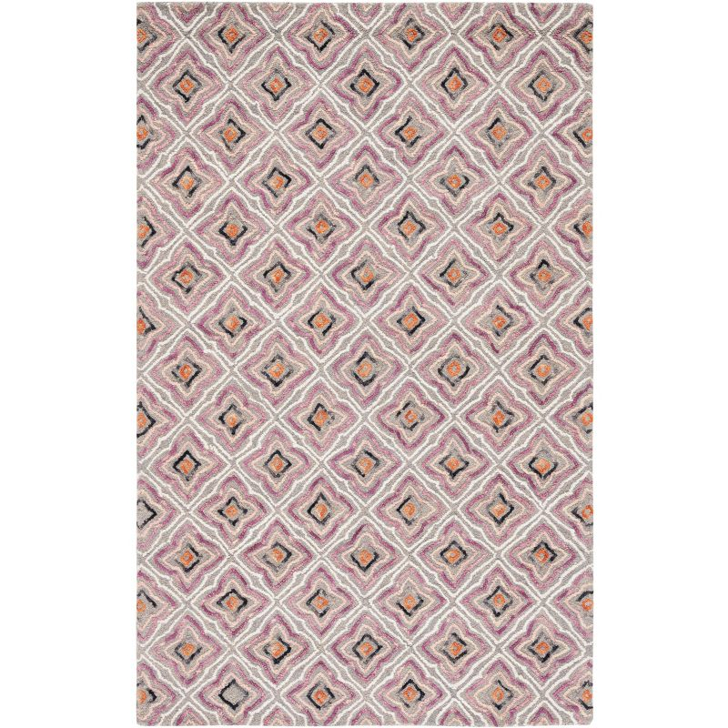 Trace TRC512 Hand Tufted Area Rug - Plum/Grey - 5'x8' - Safavieh.