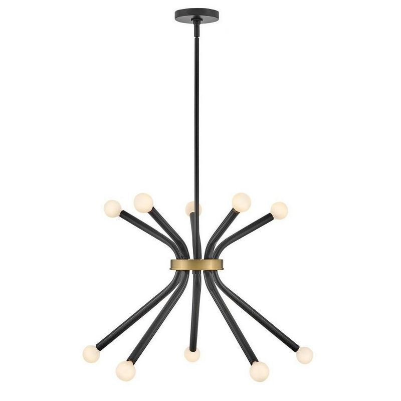 Lark Axton 10 - Light Chandelier in  Black/Lacquered Brass