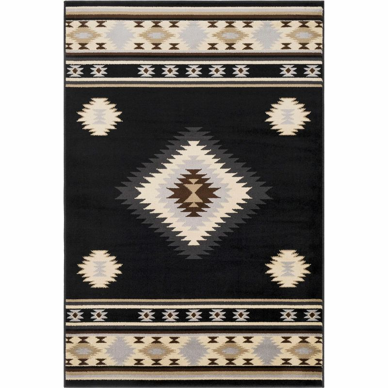 Hauteloom Rectangle Area Rug  Black