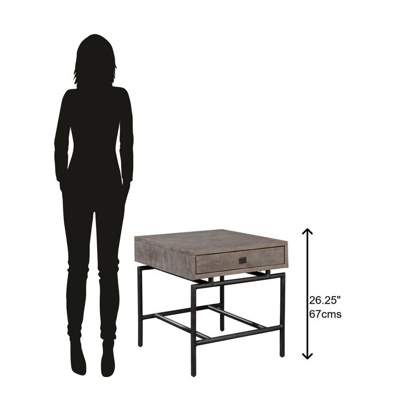 Hekman 24503 One Drawer Lamp Table 2-4503 Grey Sedona