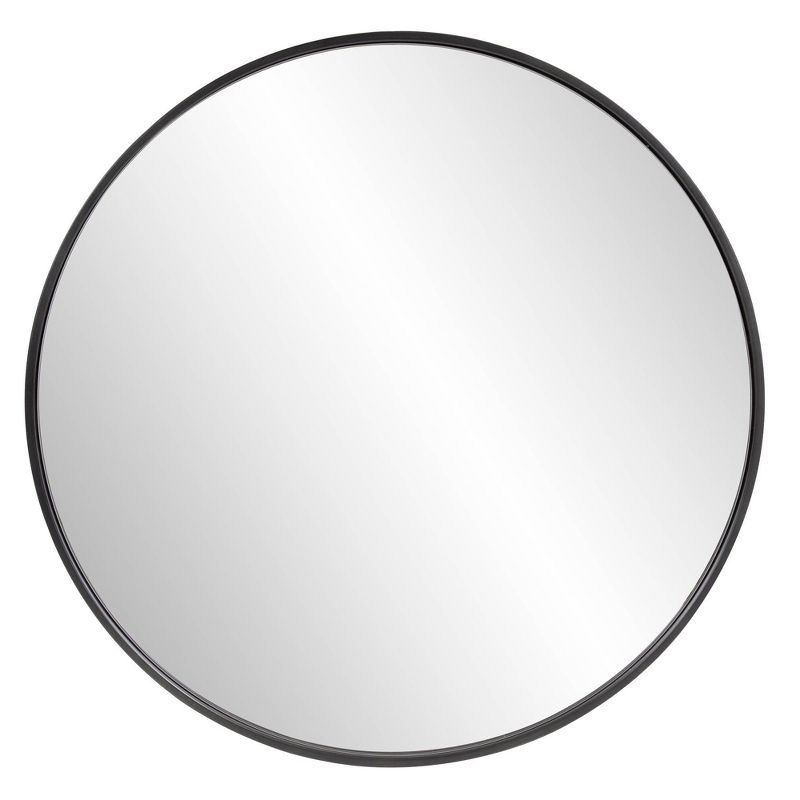 Howard Elliott 30" Round Stainless Steel Framed Vanity Mirror Brushed Black