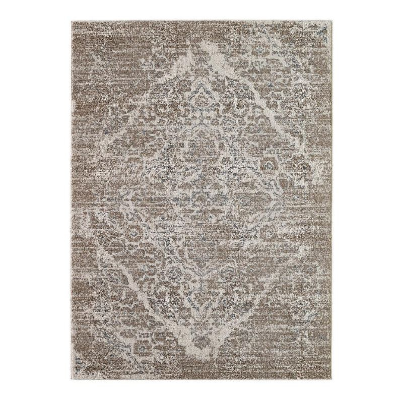 Luxe Weavers Victoria Collection Beige 5x7 Floral Area Rug