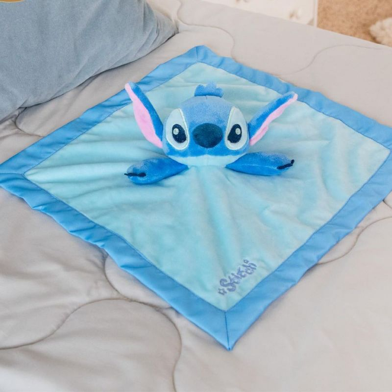 Disney Stitch Snuggle Stuffed Animal 12 Inch Security Blanket Toy