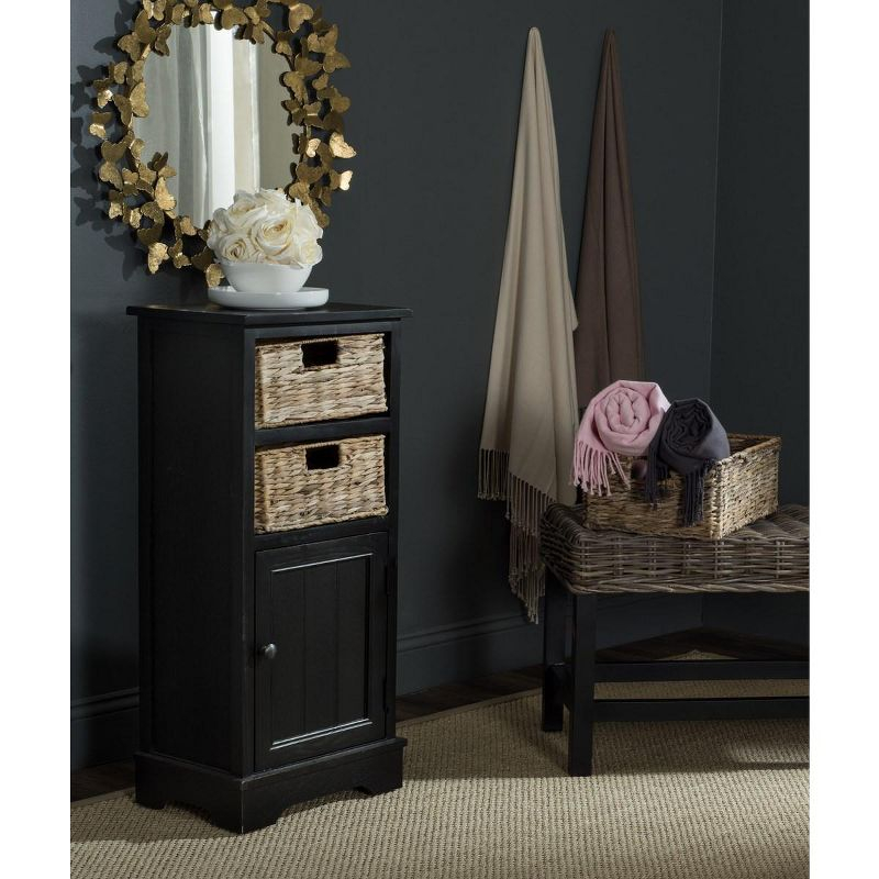 Connery Cabinet - Distressed Black - Safavieh.