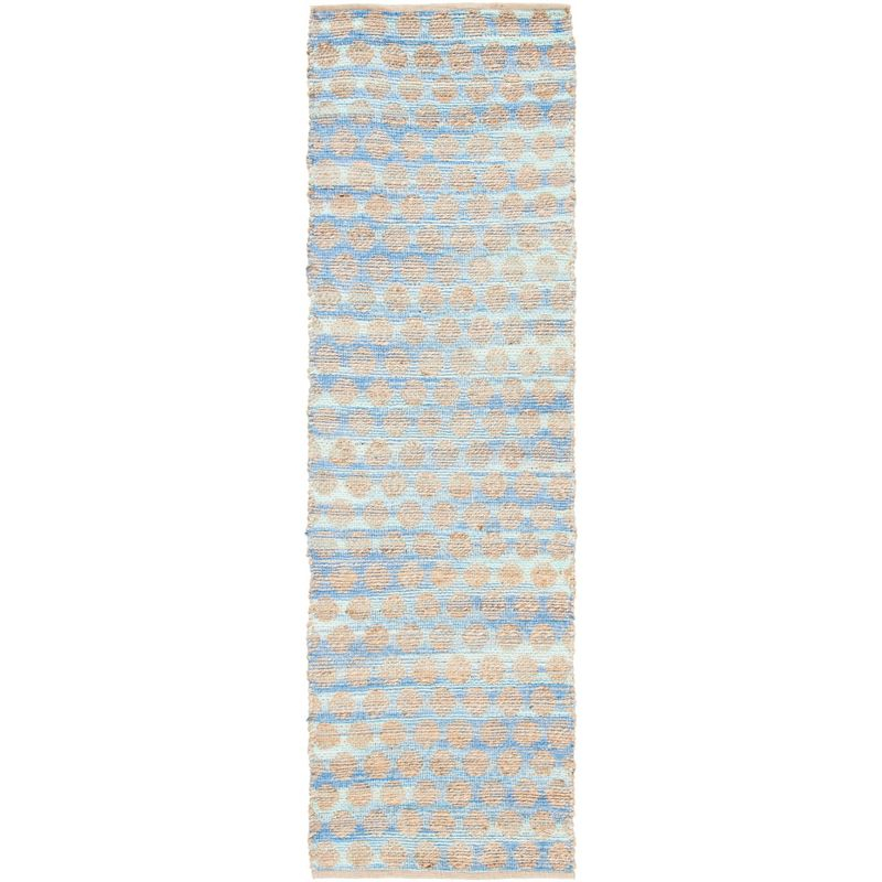 Cape Cod CAP820 Woven Indoor Runner Rug - Blue/Natural - 2'3"x8' - Safavieh