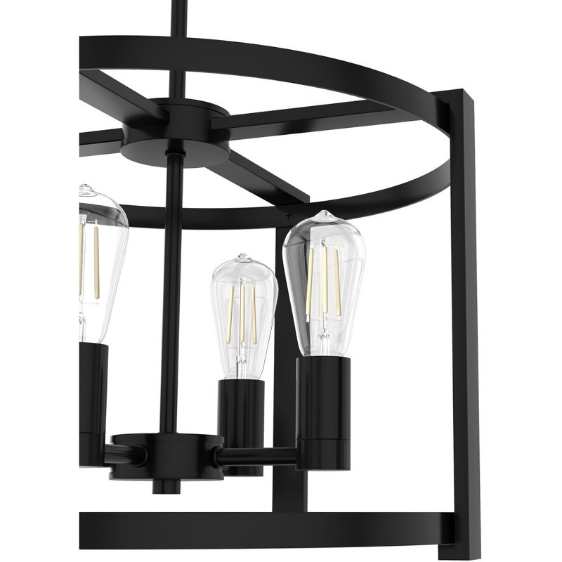 18" 4-Light Astwood Chandelier Black - Hunter Fan: Modern Metal Ceiling Fixture, UL Listed, Dimmable