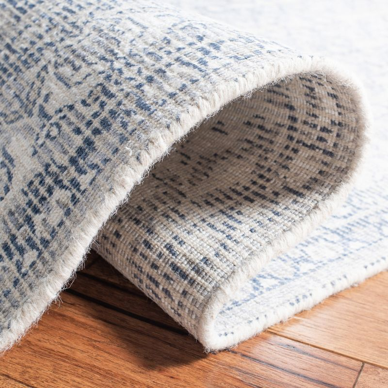 Restoration Vintage RVT706 Hand Loomed Indoor Area Rug - 6'x6' - Blue/Ivory - Safavieh