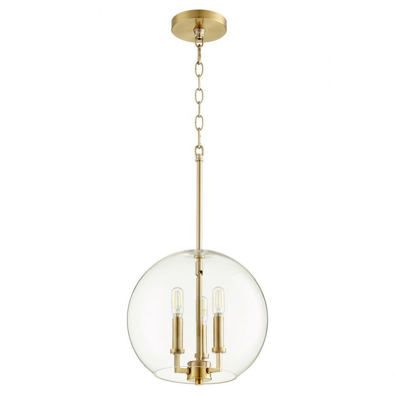Quorum Lighting 3 - Light Pendant in  Aged Brass