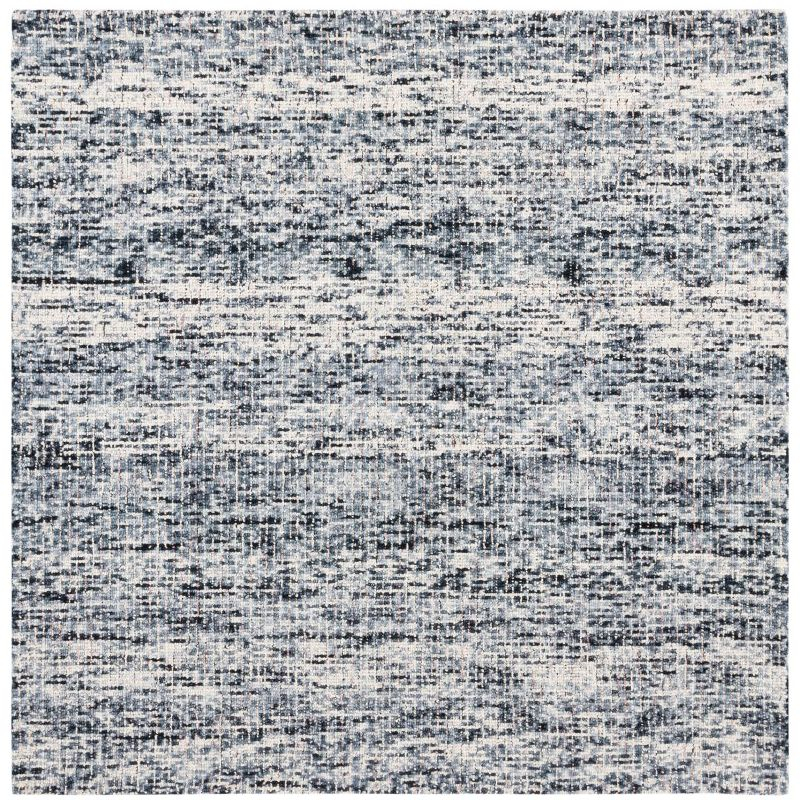 Abstract ABT493 Handmade Tufted Area Rug - Black/Beige - 6'-0" x 6'-0" Square - Safavieh