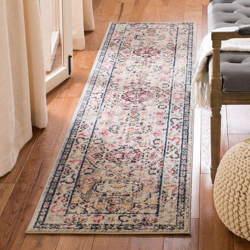Madison MAD468 Power Loomed Indoor Runner Rug - Grey/Blue - 2'2"x16' - Safavieh