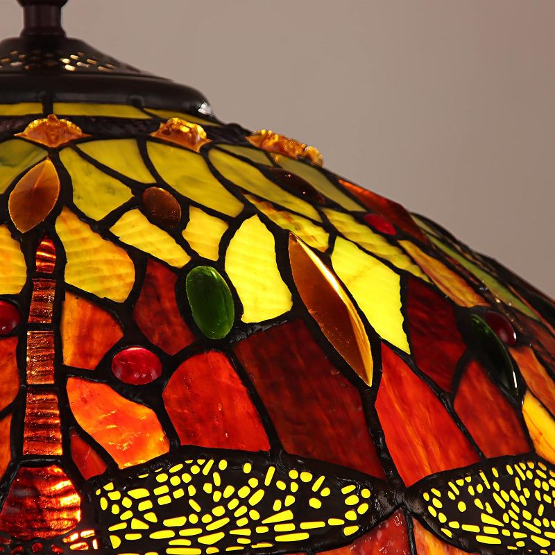 Chloe Lighting "Empress" Tiffany-Style Dragonfly 2 Light Table Lamp 16 Inch Shade