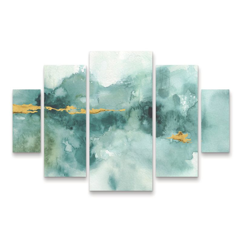 Lisa Audit 'My Greenhouse Abstract I Crop Blue' Multi Panel Art Set Large Diamond